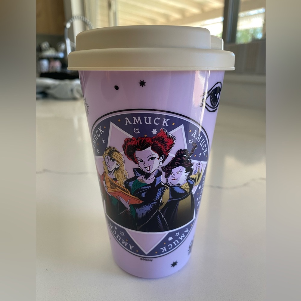 Zak! Designs Hocus Pocus Movie "Amuck Amuck Amuck" Purple Travel Coffee Tumbler